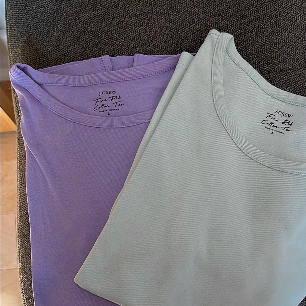 J.Crew Lavender and Sage Cotton Tees